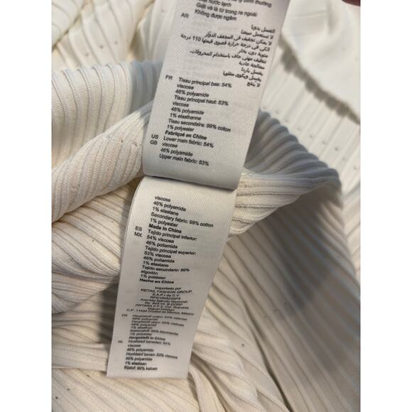 SANDRO ALECIA KNIT AND DENIM MIDI DRESS RIBBED NWOT- SIZE EU- 42/US-MEDIUM - Picture 14 of 14